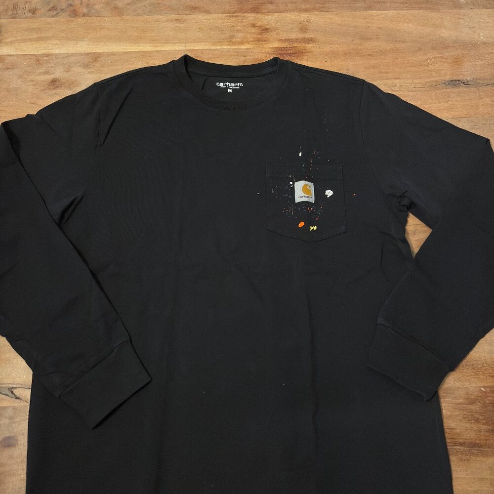Carhartt WIP Custom Paint Splatter Pocket Longsleeve - Size Medium